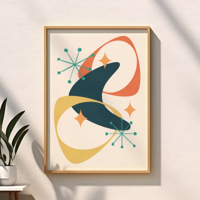 Póster Moderno Abstracto Retro de la Era Atómica de Mitad (Subido por el creador)