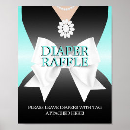 Póster Moderno Aqua Verde azulada Tiffany Baby Shower Dia