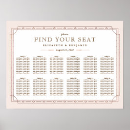 Póster Moderno Art Deco Rubor Relieve metalizado dorado r