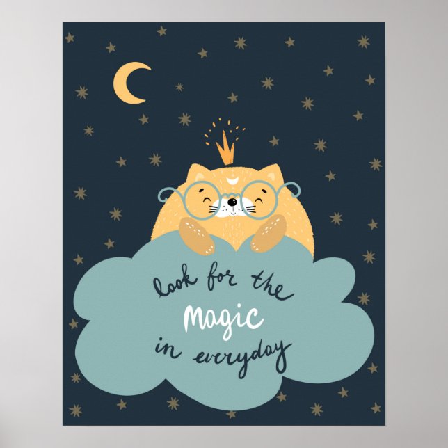 Póster Moderno aspecto escandinavo lindo para la guarderí (Frente)