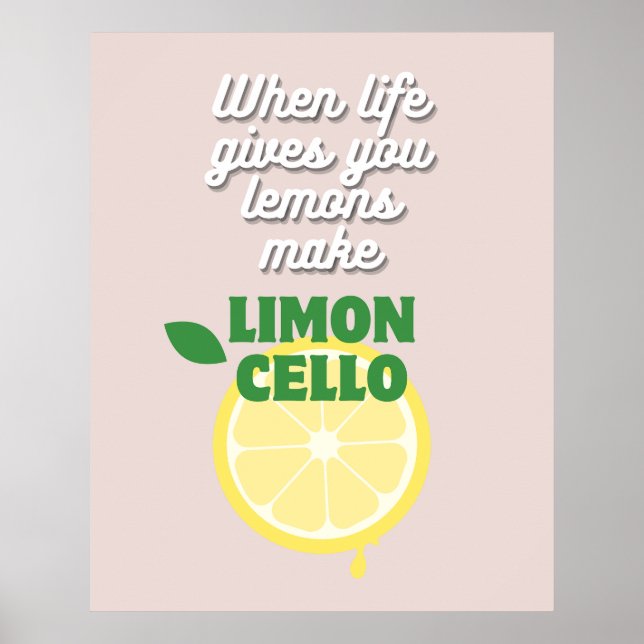 Póster Moderno bar de cocina de limón limoncello italiano (Frente)
