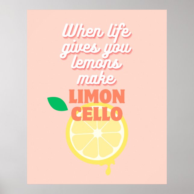 Póster Moderno bar de cocina italiano Lemon Limoncello (Frente)