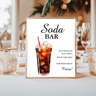 Póster Moderno bar de soda Minimalista Verano de cumpleañ