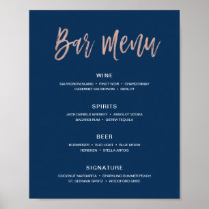 Póster Moderno bar rústico Boda Menú Rótulo bebidas