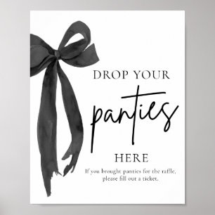 Póster Moderno Black Bow Suelta Tus Panties Aquí Juego Ró