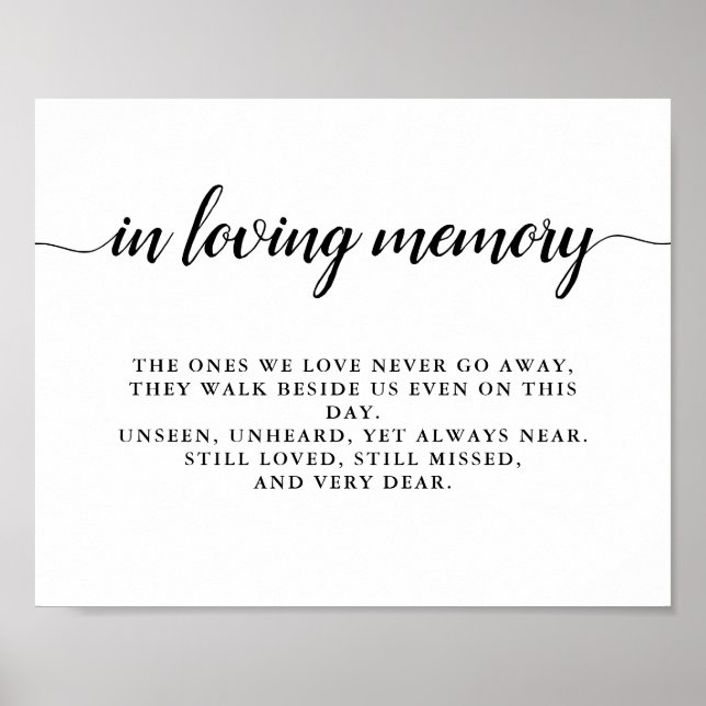 Póster Moderno Boda de Monograma Blanco y Negro (Frente)