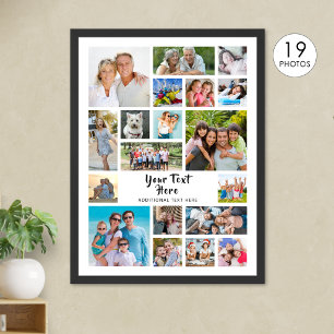 Póster Moderno Collage de 19 Fotos Personalizado Color