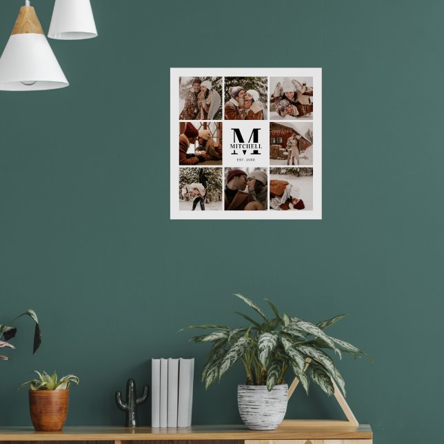 Póster Moderno Collage de fotos elegante de familia White (Salón 1)