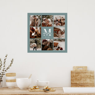 Póster Moderno Collage de fotos elegante Sage Green Keeps