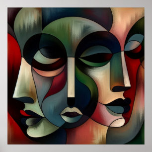 Póster Moderno, cubismo, abstracto, arte, Poster