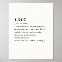 Póster moderno de cita irlandesa divertida Craic