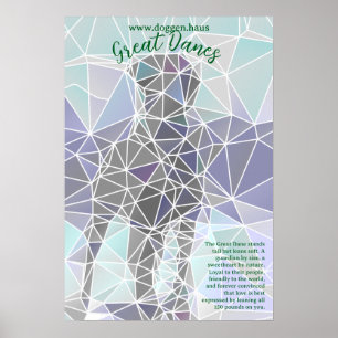 Póster moderno del Gran Danés verde