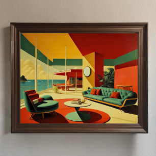Póster Moderno Dream House de Mediados del Siglo 4:5