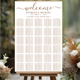 Póster Moderno Dusty Beige Simple Boda 30 Asientos De Mes