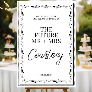 Póster Moderno El Futuro Señor Señora Boda Compromiso Fie