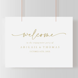 Póster Moderno elegante bienvenida a la fiesta de comprom