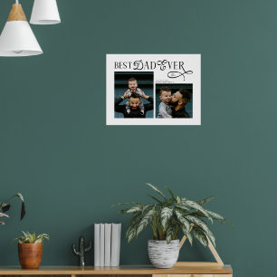 Póster Moderno Elegante Mejor Papá del Mundo 2 Fotos Día 
