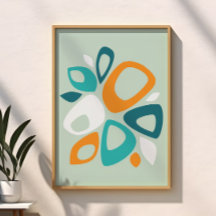 Moderno Estilo Patrón Abstracto Aqua Azul Turquesa