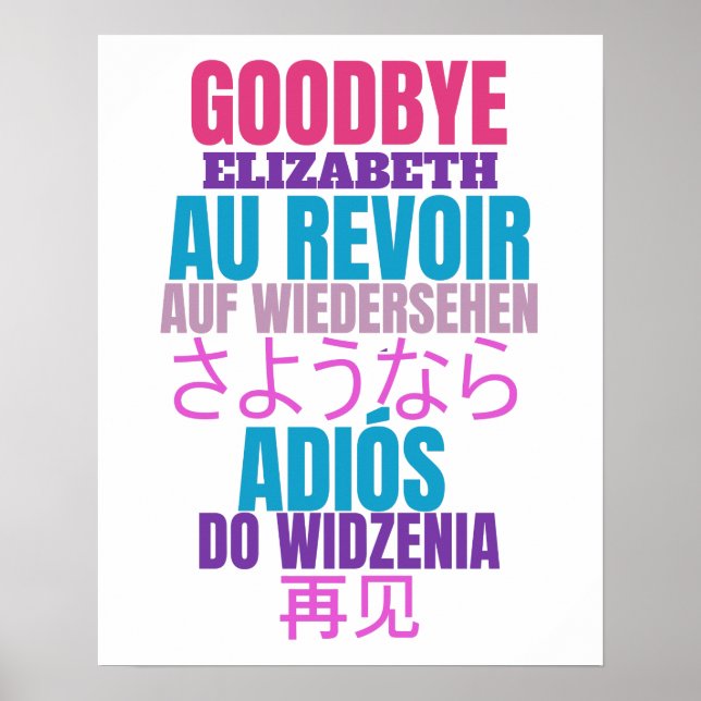 Póster Moderno Fiesta de Adiós (Frente)