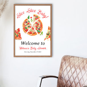Póster Moderno Fiesta italiano de pizza Slice Slice Baby