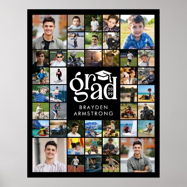 Póster Moderno Grad 42 Collage de fotos negrita Tipo Cap (Frente)