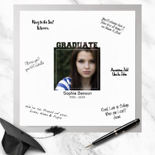 Póster Moderno Graduación Fotografía de firma de mensaje 