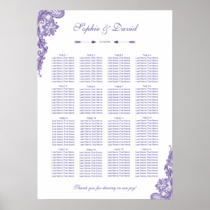 Póster Moderno gráfico de asientos de Boda de encaje ultr