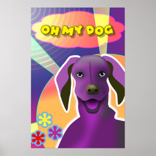 Póster Moderno Happy Dog Pop Art Colorful Happy