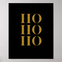 Moderno "HO HO HO HO HO" Holiday Wall Art | Negro