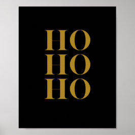 Póster Moderno "HO HO HO HO HO" Holiday Wall Art | Negro 