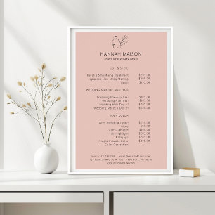Póster Moderno, Line Art, Woman, Leafy, Salon, Pricelista