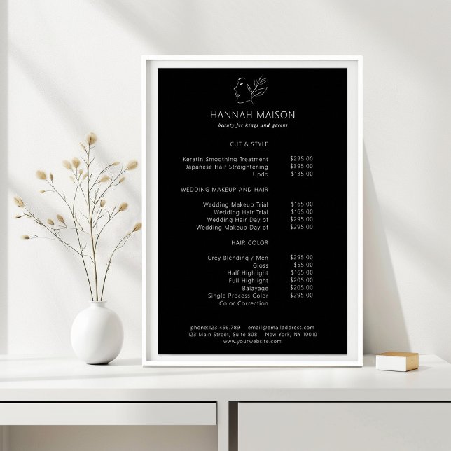 Póster Moderno, Line Art, Woman, Leafy, Salon, Pricelista (Subido por el creador)
