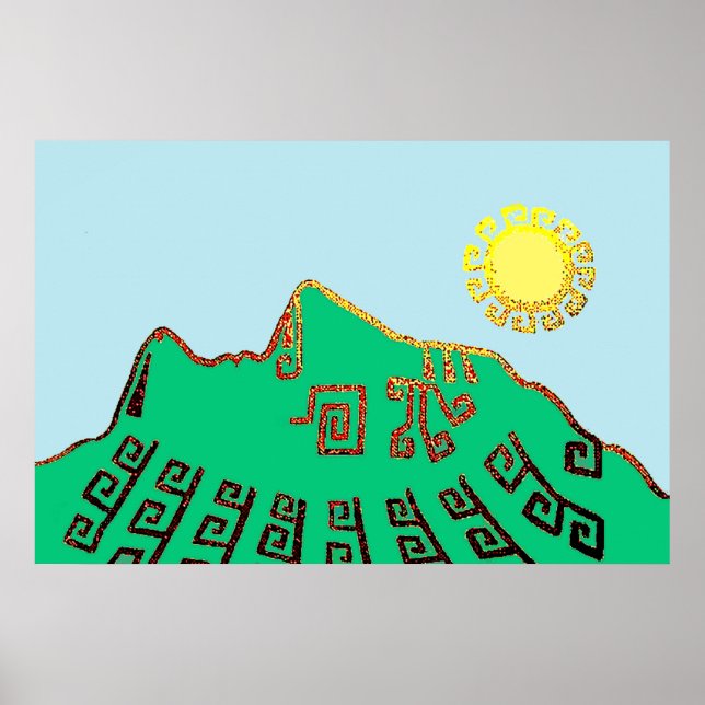 PÓSTER MODERNO MACHU_PICCHU CUSCO PERU DIBUJO (Frente)