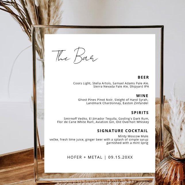 Póster Moderno menú de bar Boda Cóctel exclusivo (Subido por el creador)