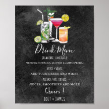 Moderno menú de bebidas bodas ilustracion p