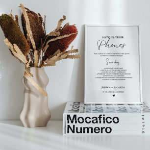Póster Moderno Minimal Golpear su foto boda de teléfono