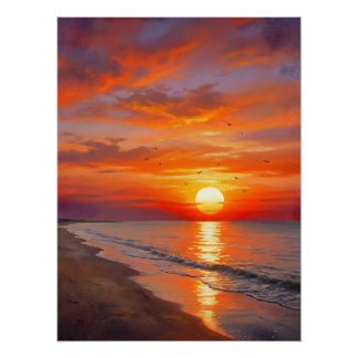 Póster Moderno Naturaleza Atardecer Arte de Pared