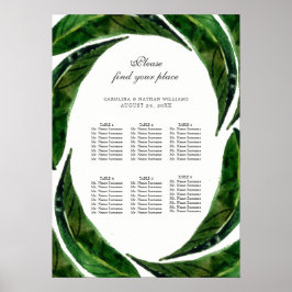 Póster Moderno negrita Poster de la tabla de asientos de