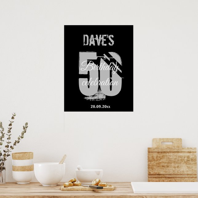 Póster Moderno negro Cualquier edad 50 años Bienvenido al (Cocina)