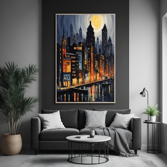 Póster Moderno paisaje urbano nocturno - Cielo en Skyline (Subido por el creador)