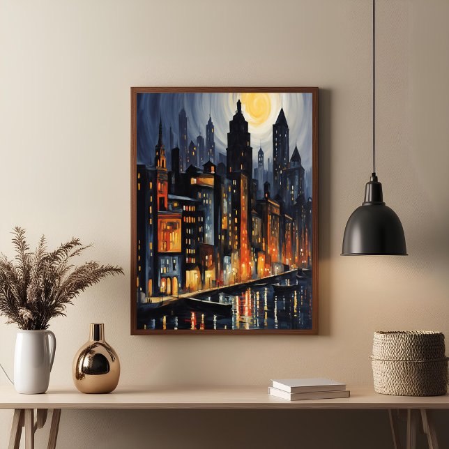 Póster Moderno paisaje urbano nocturno - Cielo en Skyline (Subido por el creador)