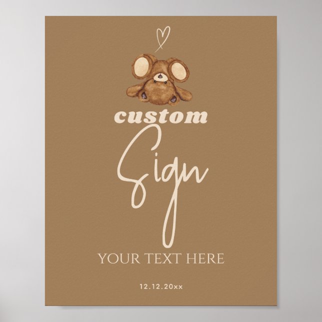 Póster Moderno, podemos esperar a Baby Shower (Frente)