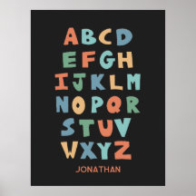 Moderno Poster de aula personalizada ABC Alphabet