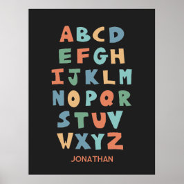 Póster Moderno Poster de aula personalizada ABC Alphabet