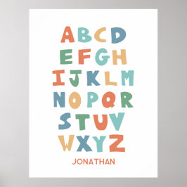 Póster Moderno Poster de aula personalizada ABC Alphabet