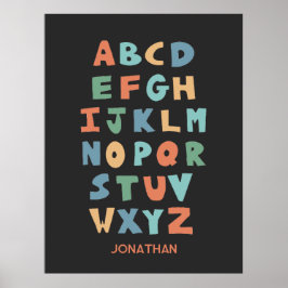 Póster Moderno Poster de aula personalizada ABC Alphabet