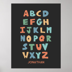 Póster Moderno Poster de aula personalizada ABC Alphabet