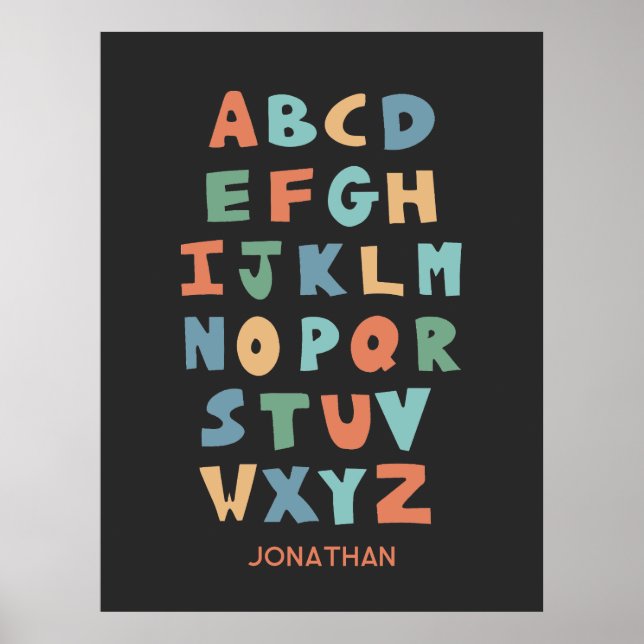 Póster Moderno Poster de aula personalizada ABC Alphabet (Frente)
