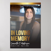 Moderno programa de funerales de oro y negro audaz