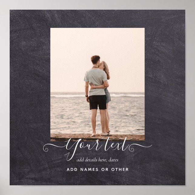 Póster Moderno regalo de FOTO Personalizado Mensajes de t (Frente)